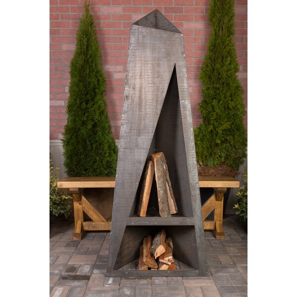 Night Torch Steel Wood Burning Outdoor fireplace by Ember Haus