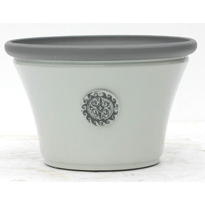 Happy Planter  Planter, 14.3"x14"x9.4", Atrium White Happy Planter