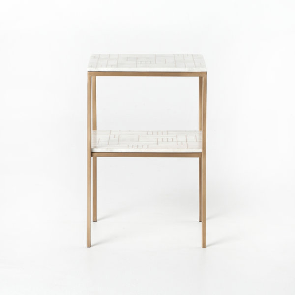 Finnley Piet Printed Marble Nightstand By Bungalow Rose Cheap