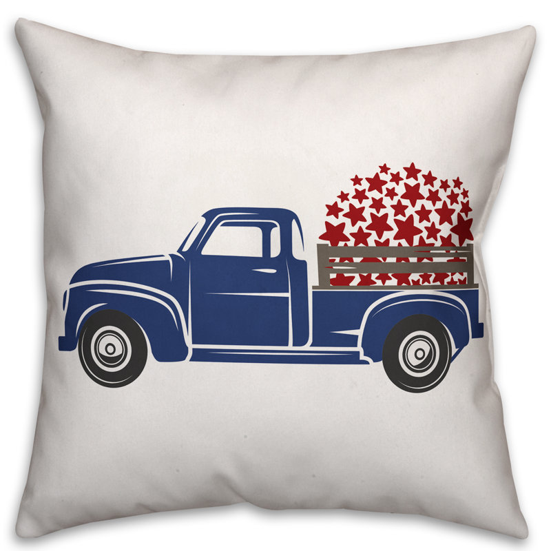 August Grove Ciocca Stars Vintage Truck Throw Pillow Wayfair