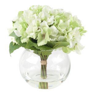 Hydrangea Arrangement in Glass Vase