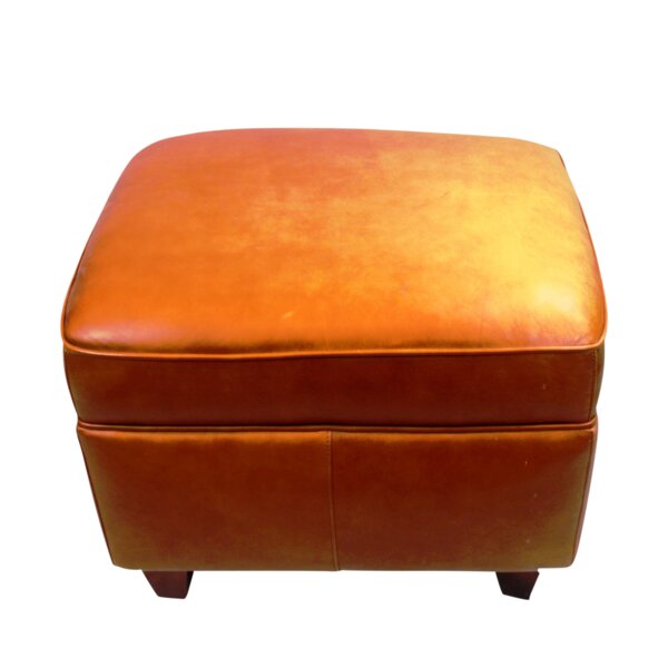 Hancock And Moore Leather Ottoman By Pasargad NY