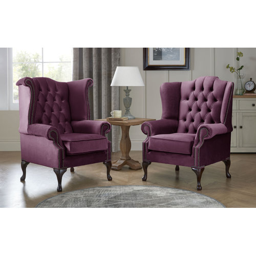 Tamesbury Wingback Chair Ophelia and Co. Upholstery Colour: Boysnberry