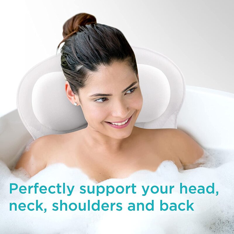 Bathtub Pillows for Head and Neck, and Set of Armrest Bathtub Cushions with  Elastic Device Pockets - Luxury Bath Accessories for Tub Women - Strong