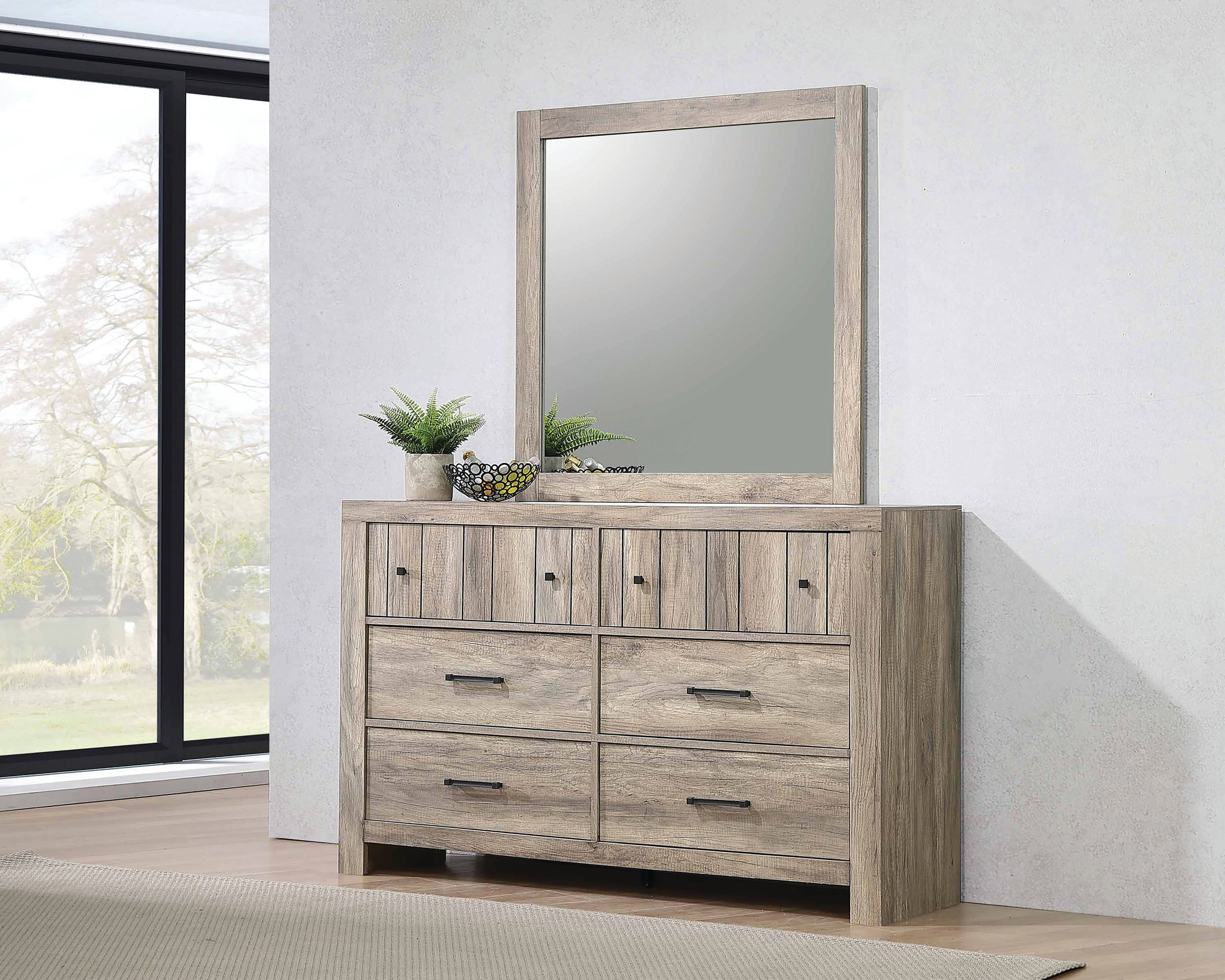 Gracie Oaks Oberon 6 Drawer Double Dresser With Mirror Wayfair