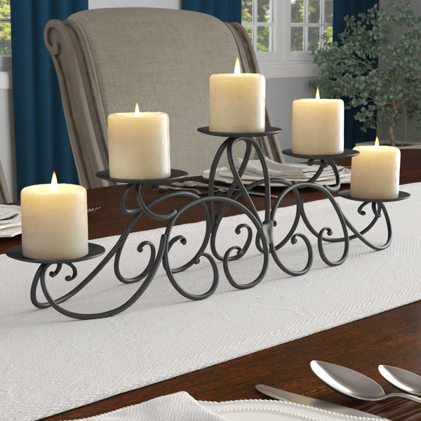 Iron and wood Chime candle holder
