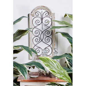 Ivory Wood/Metal Wall Du00e9cor