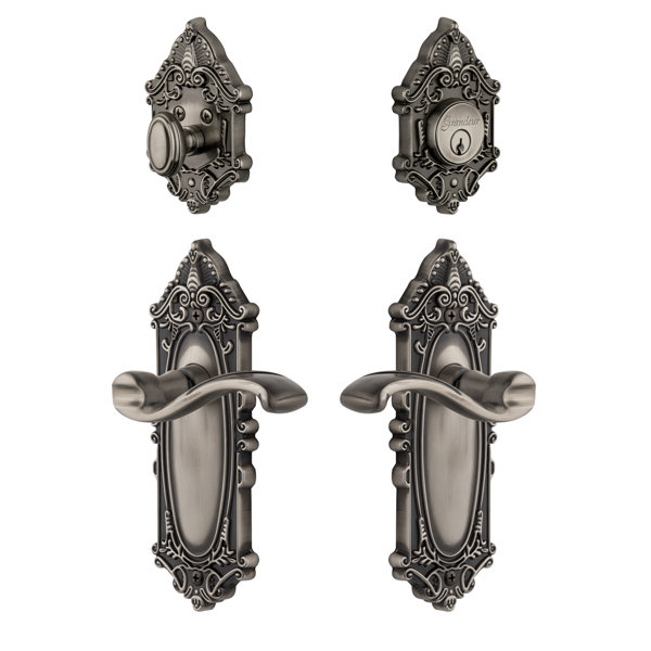 Grande Victorian Single Cylinder Handleset with Portfino Lever by Grandeur