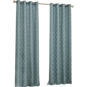 Eddleman Geometric Blackout Thermal Grommet Single Curtain Panel