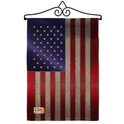 Breeze Decor Steel Of Pride American Flag 2 Sided Polyester 18 5 X
