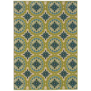 Brendel Green/Ivory Indoor/Outdoor Area Rug