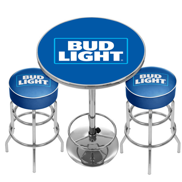 Ultimate Bud Light Game Room 3 Piece Pub Table Set by Trademark Global