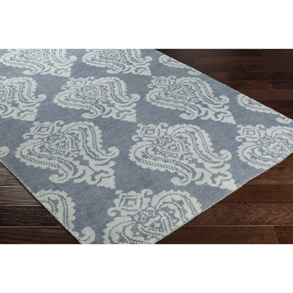 Riverview Hand-Knotted Blue/Grey Area Rug by Red Barrel Studio