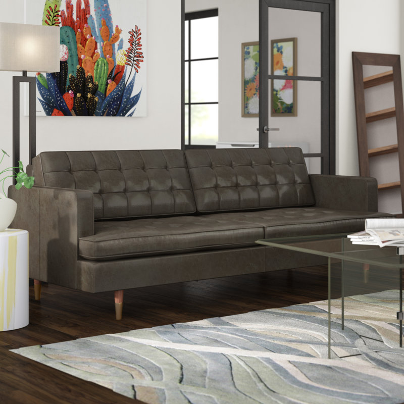 Gus Modern Genuine Leather 84 Square Arm Sofa Wayfair Gus Modern Genuine Leather 84 Square