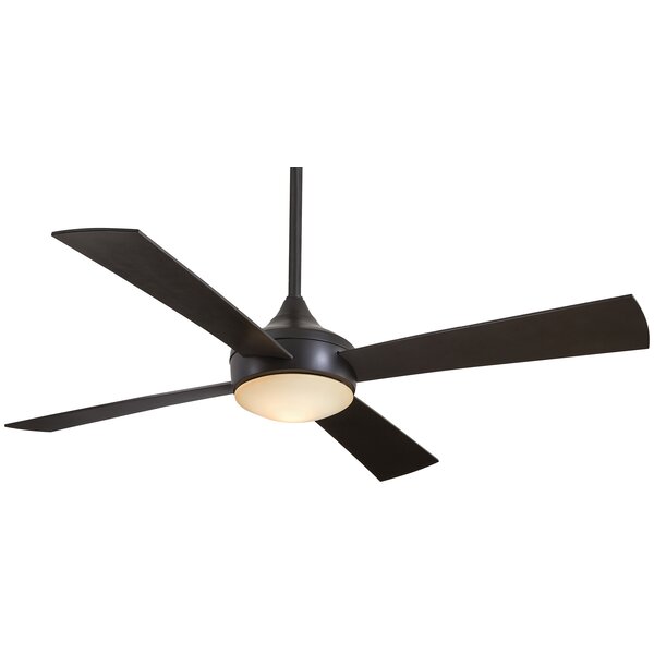 52 Aluma Wet 4 Blade Outdoor LED Ceiling Fan with Remote by Minka Aire
