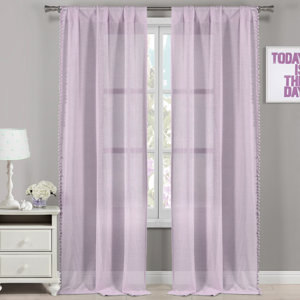 Frey Solid Semi-Sheer Rod Pocket Curtain Panels (Set of 2)