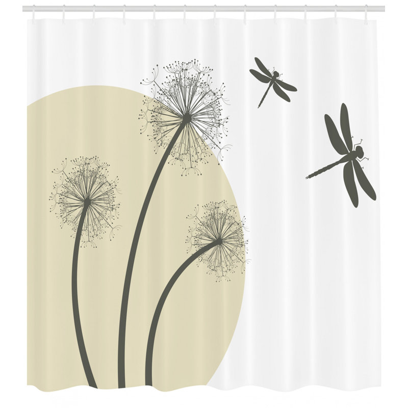 East Urban Home Dragonfly Shower Curtain Set Hooks Wayfair