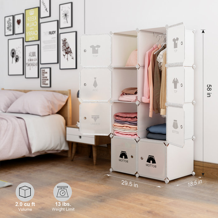 Rebrilliant Carney 29 5 W 8 Cube Diy Modular Cubby Shelving
