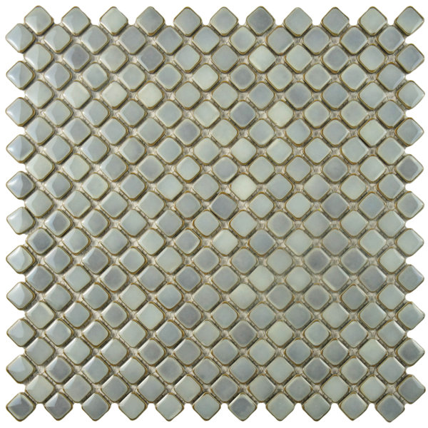 Gem 0.71 x 0.71 Porcelain Mosaic Tile in Glossy Gray by EliteTile