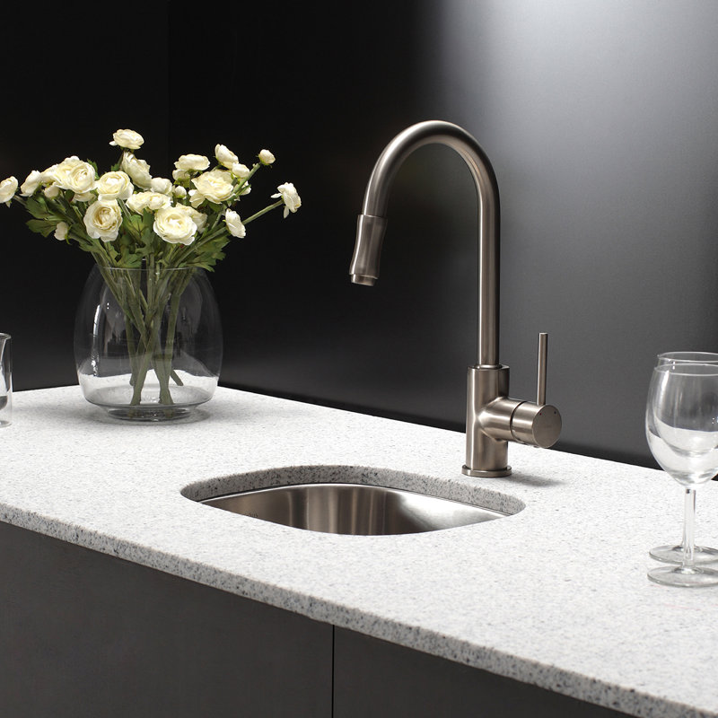 Kraus Kitchen Combos 18" x 15" Undermount Kitchen Sink with NoiseDefend