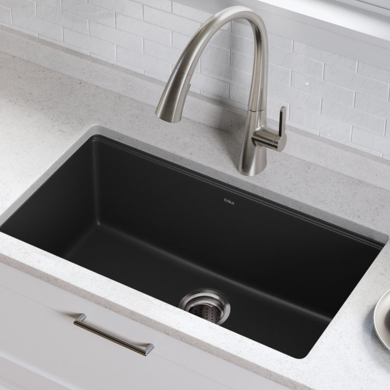 Kgu 413b Kraus 30 5 L X 17 W Undermount Kitchen Sink With Basket