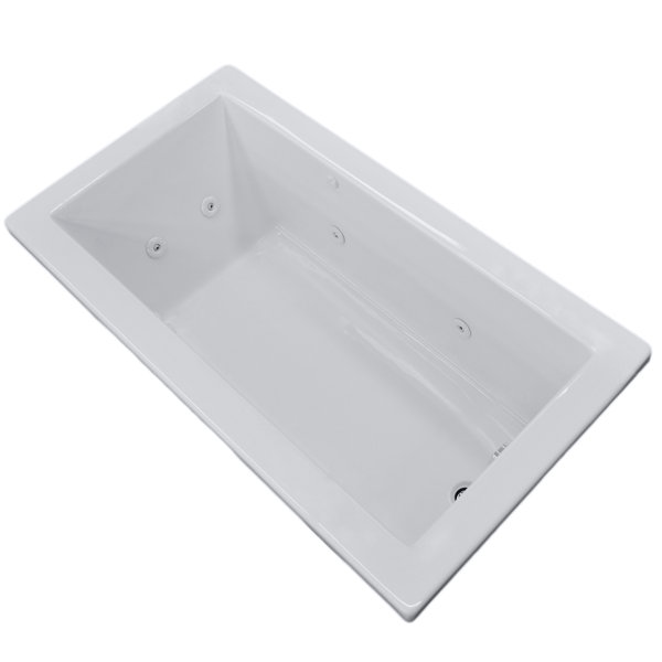 Guadalupe 66 x 32 Rectangular Whirlpool Jetted Bathtub with Drain by Spa Escapes