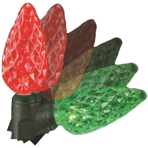 35 Light LED C6 Faceted Colorwave Christmas Light Set