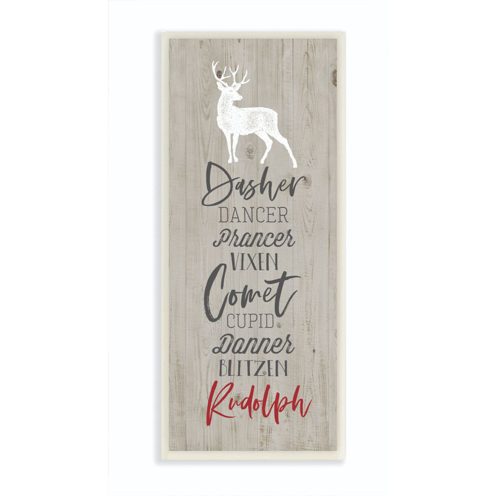 The Holiday Aisle Santa Reindeer Names Textual Art Wayfair