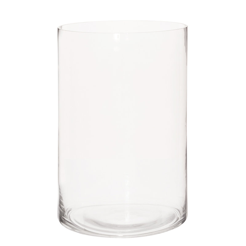 Ivy Bronx Richland Clear Hand Blown Glass Cylinder Floor ...