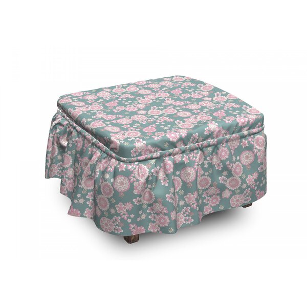 Romantic Pastel Foliage Ottoman Slipcover (Set Of 2) By East Urban Home