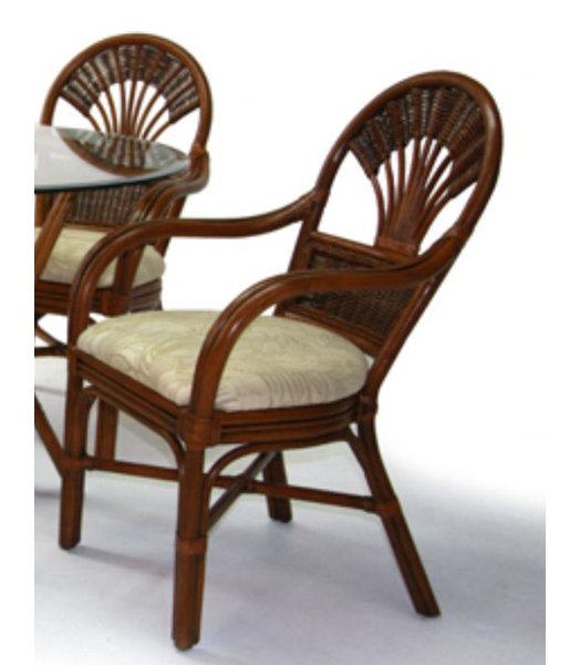 Tradewinds Upholstered Queen Anne Back Arm Chair by Boca Rattan Boca Rattan