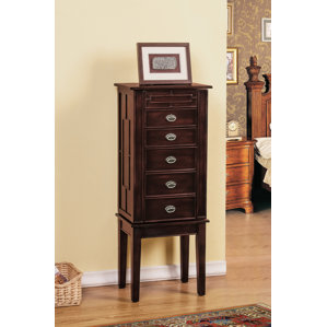 5 Drawer Jewelry Armoire with Flip Top..