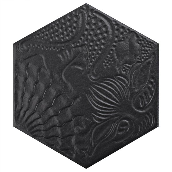 Soprano 8.62 x 9.87 Porcelain Field Tile in Black by EliteTile