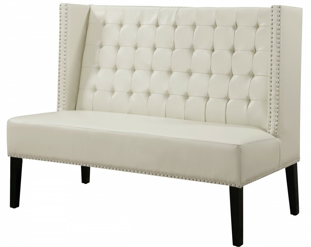 faux leather bench sofa