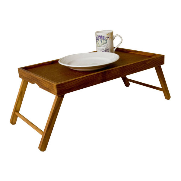 Rustic Pine Wood Folding Legs Breakfast in Bed Food Serving Laptop Tray Table by Sweet Home Collection| @ $37.99