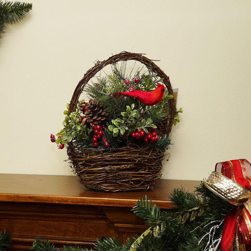 The Holiday Aisle Christmas Decoration Cardinal With Berries And