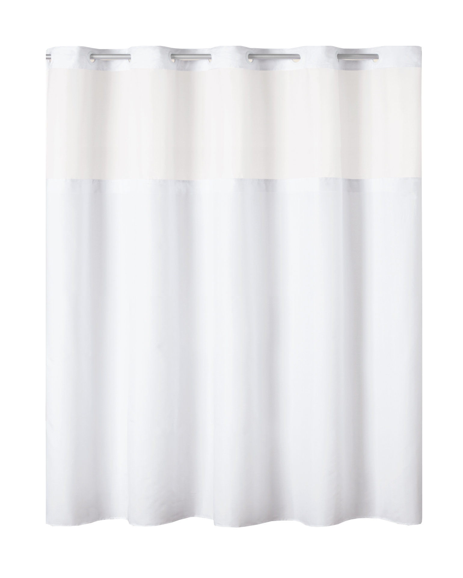 Hookless Antigo Plain Weave Shower Curtain With Fabric Liner