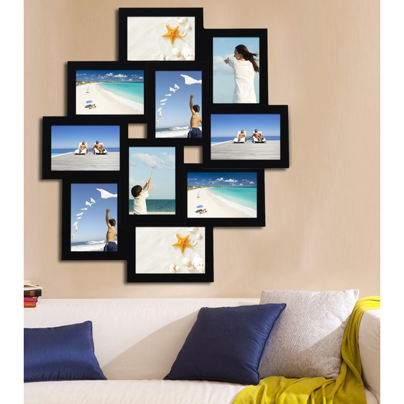 Adecotrading 10 Opening Wood Photo Collage Wall Hanging Picture 10 Opening Wood Photo Collage Wall Hanging Picture Frame