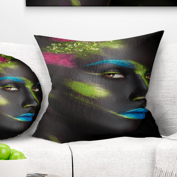 East Urban Home Abstract Portrait Dark Skinned Girl With Make Up