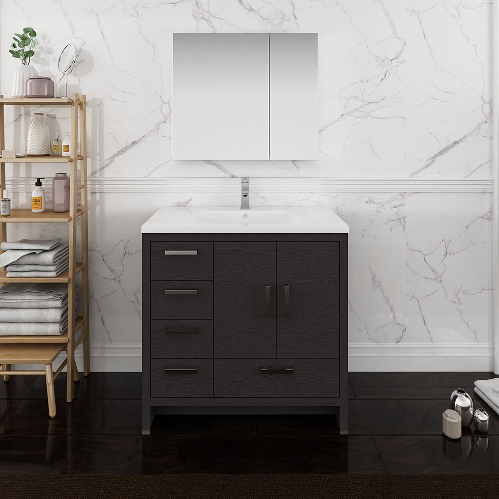 Senza Tuscany 12" Single Bathroom Vanity Set with Medicine Cabinet Senza Tuscany 12" Single Bathroom Vanity Set with Medicine Cabinet