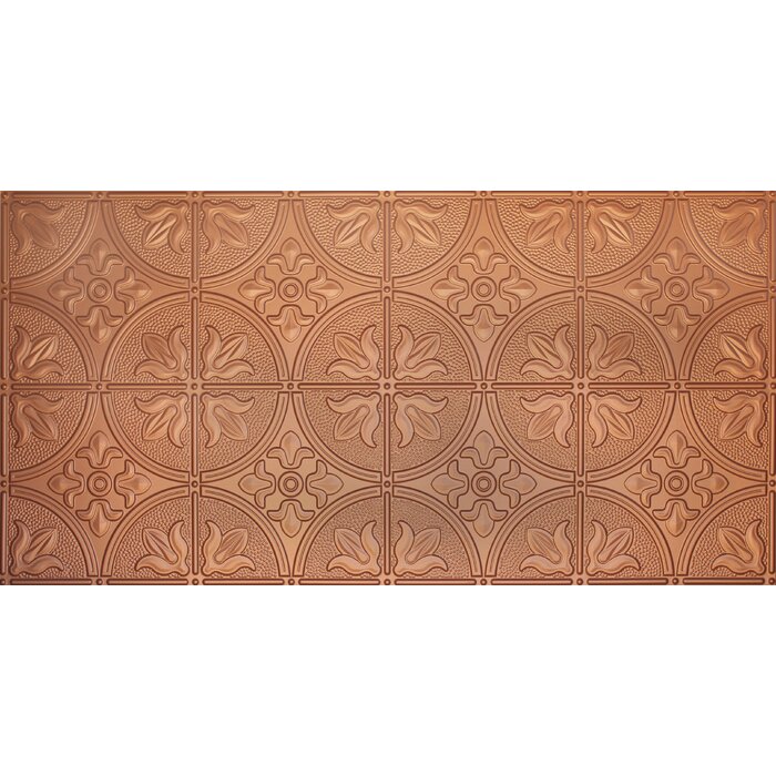 Glue Up Traditional 2 X 4 Tin Ceiling Tile In Copper