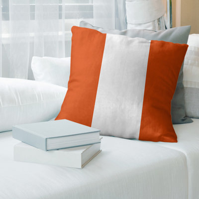 Oregon Corvallis Suede Pillow East Urban Home Size 26 x 26 Color OrangeWhiteOrange