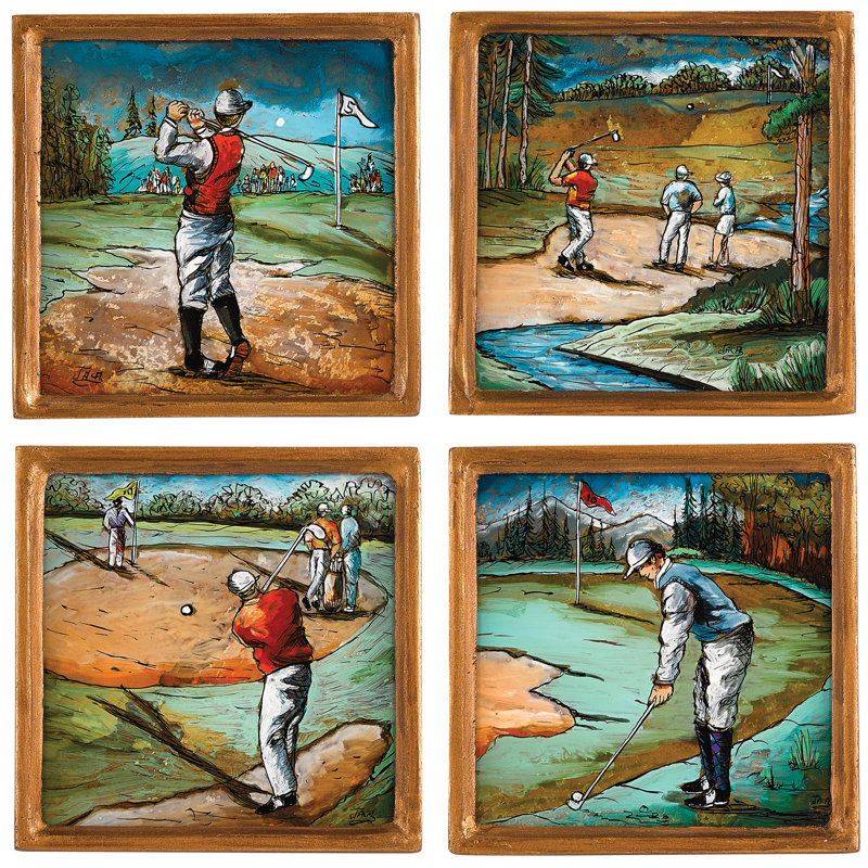 4 Piece Golf Coaster Set
