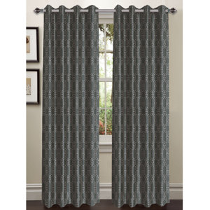 Wesley Extra Wide Geometric Sheer Grommet Curtain Panels (Set of 2)