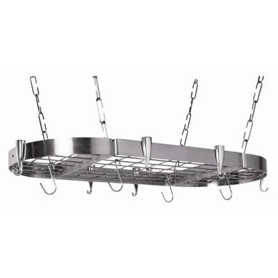 Concept Housewares Stainless Steel Oval Pot Rack Reviews Wayfair Stainless Steel Oval Pot Rack
