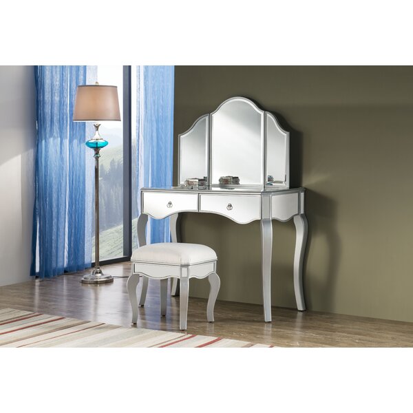 Emerita Vanity Set With Mirror By Rosdorf Park