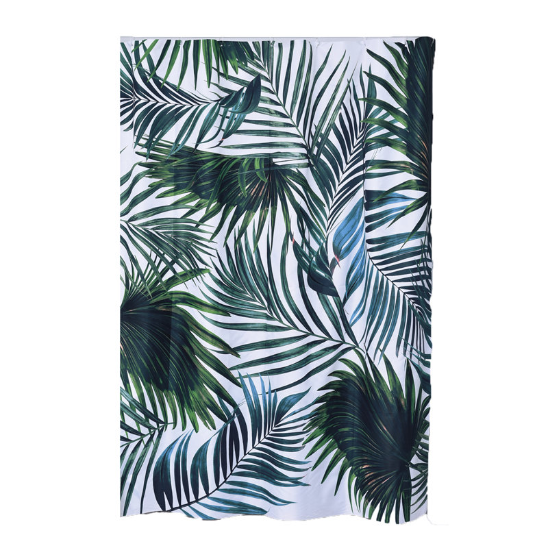 Evideco Tropical Printed Polyester Fabric Shower Curtain 71 W X 79 Printed Polyester Fabric Shower Curtain