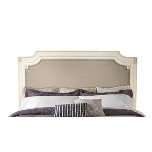 Waverley Carved Upholstered Panel Headboard by Beachcrest Home