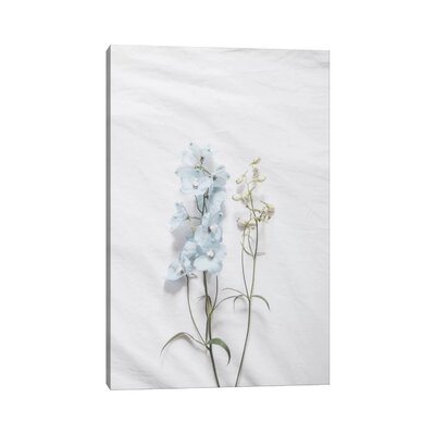 Minimalist Blue Flower by - Wrapped Canvas East Urban Home Size: 12