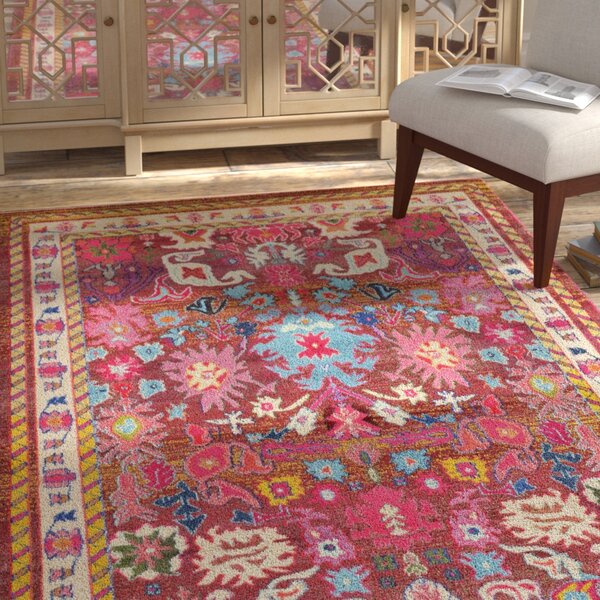 Iris Pink Area Rug by Bungalow Rose